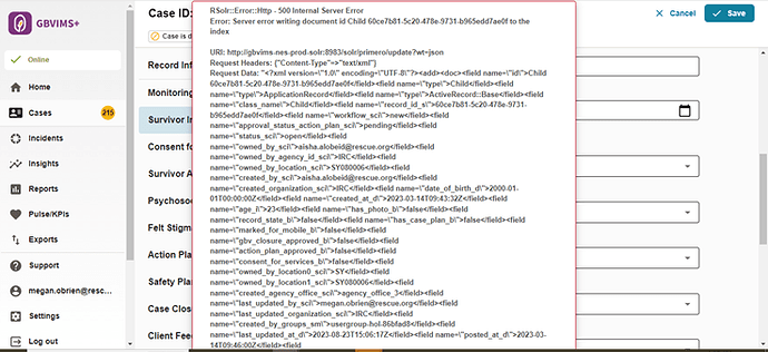 Internal Server Error